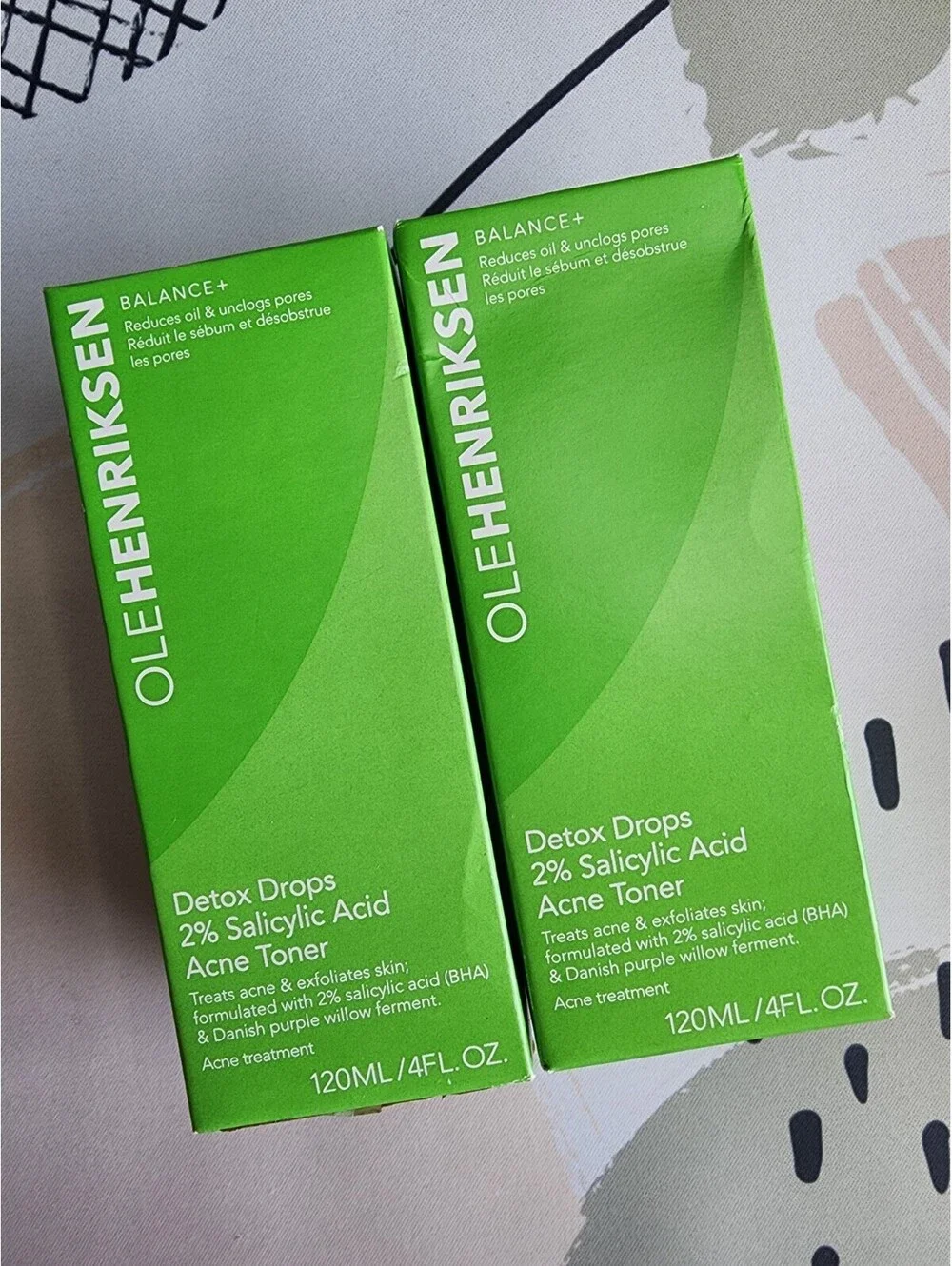 Ole Henriksen Balance Detox Drops 2% Salicylic Acid Acne Toner 4 Oz x 2